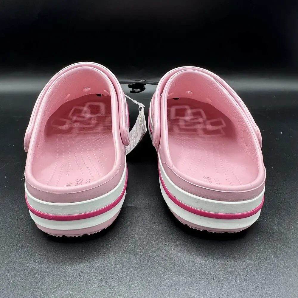 Kids Juniors Crocs Pink Bayaband Clog K Size 1 (j1) Comfort Shoes 205100-606 NEW